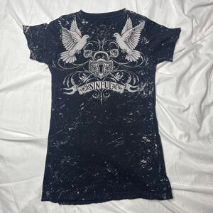 Affliction Sinful Dove Lock and Key Shirt